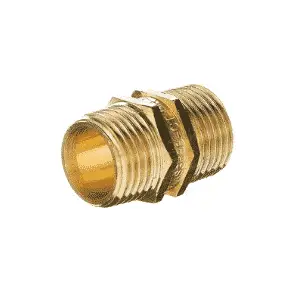 Nipple Threaded Hex Brass (1/2") 15mm